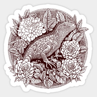 The Iguana's Monochrome Charm Sticker